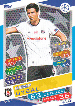 Necip Uysal Besiktas JK 2016/17 Topps Match Attax CL #BES08